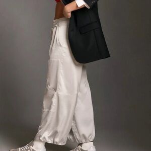 Anthropologie- Daily Practice Parachute Pants- Silver - Large